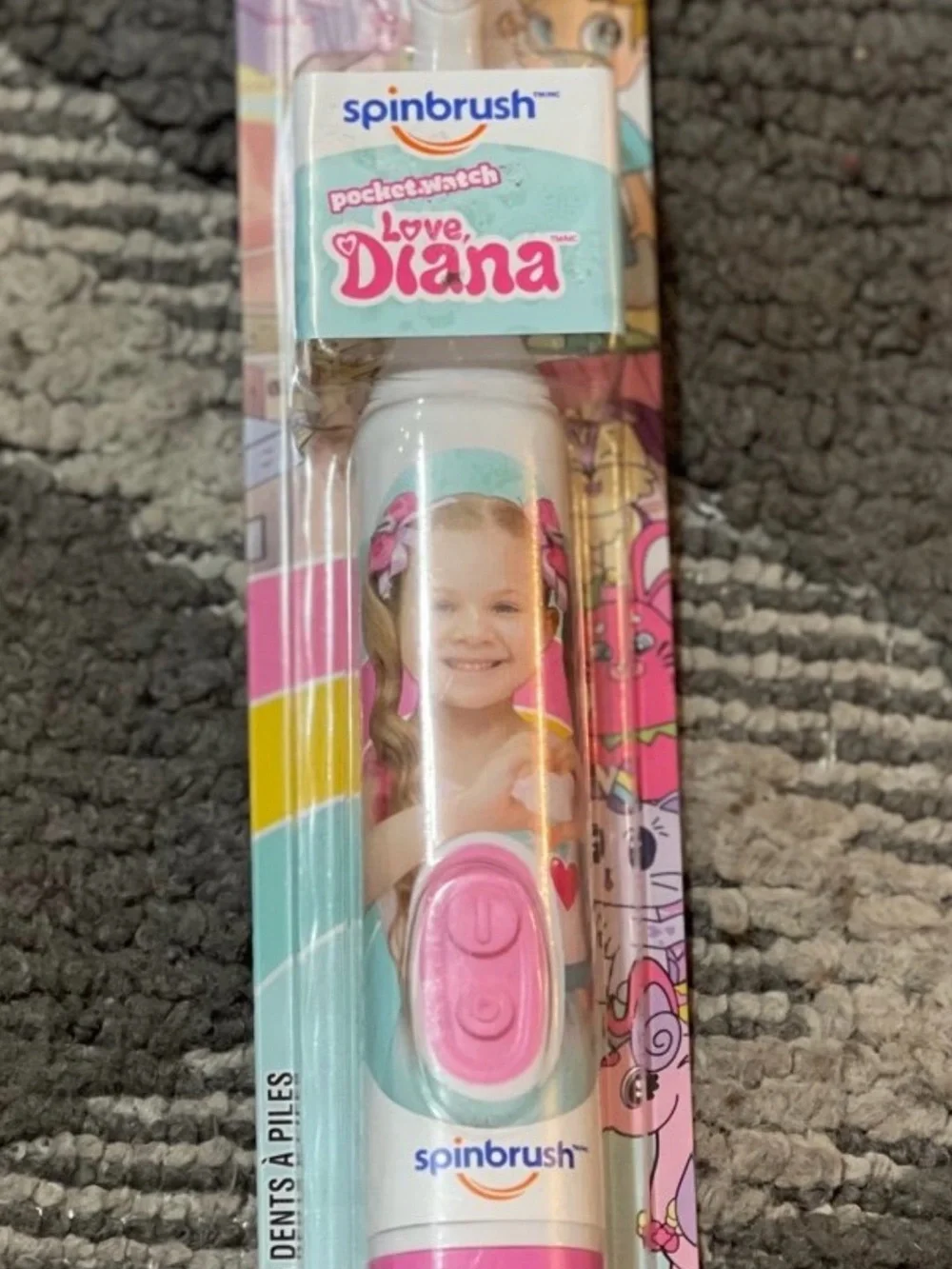 Spinbrush Love, Diana Pink Kids Electric Toothbrush